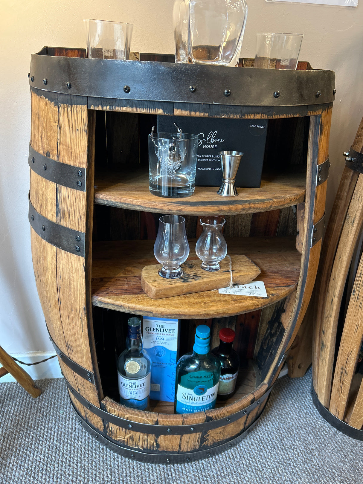 Half Barrel Cabinet - with Back