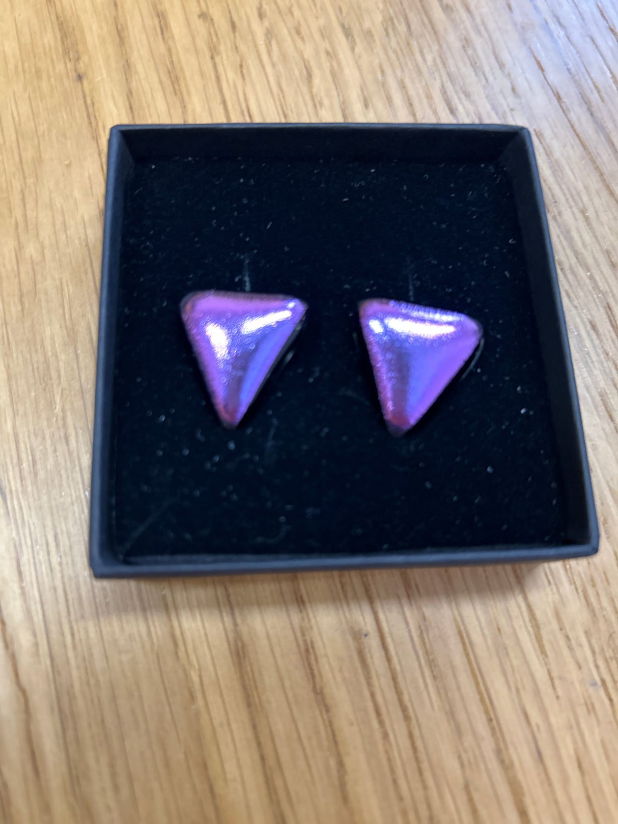 Triangle Clip Dichroic Earrings