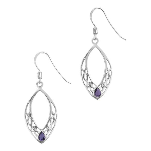 Celtic Oval Celtic Drop with Stone Earrings