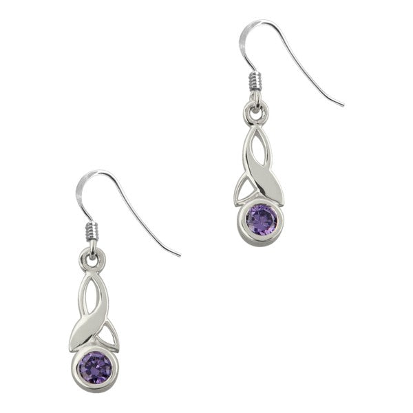 Celtic Trinity Drop with Stone Earrings