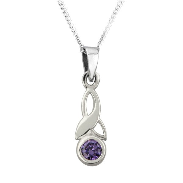 Celtic Trinity Drop with Stone Pendant
