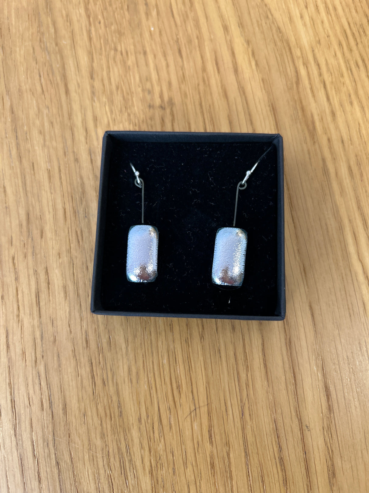 Rectangle Hanging Dichroic Earrings