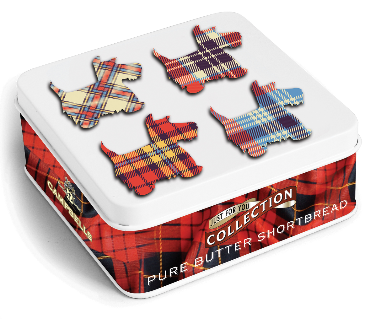 90g Tartan Scottie Dog Shortbread Fingers Tin
