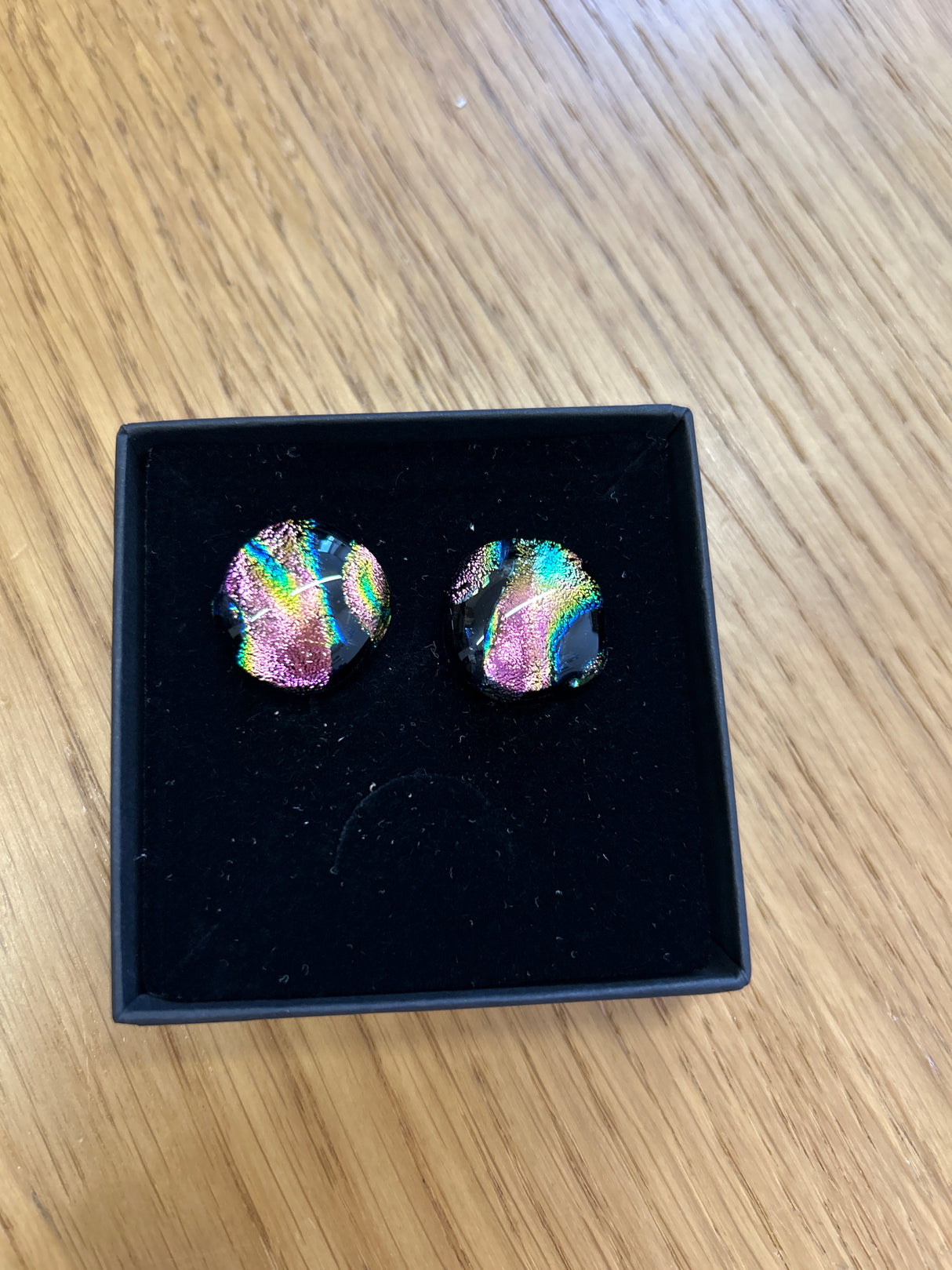 Square Stud Dichroic Earrings