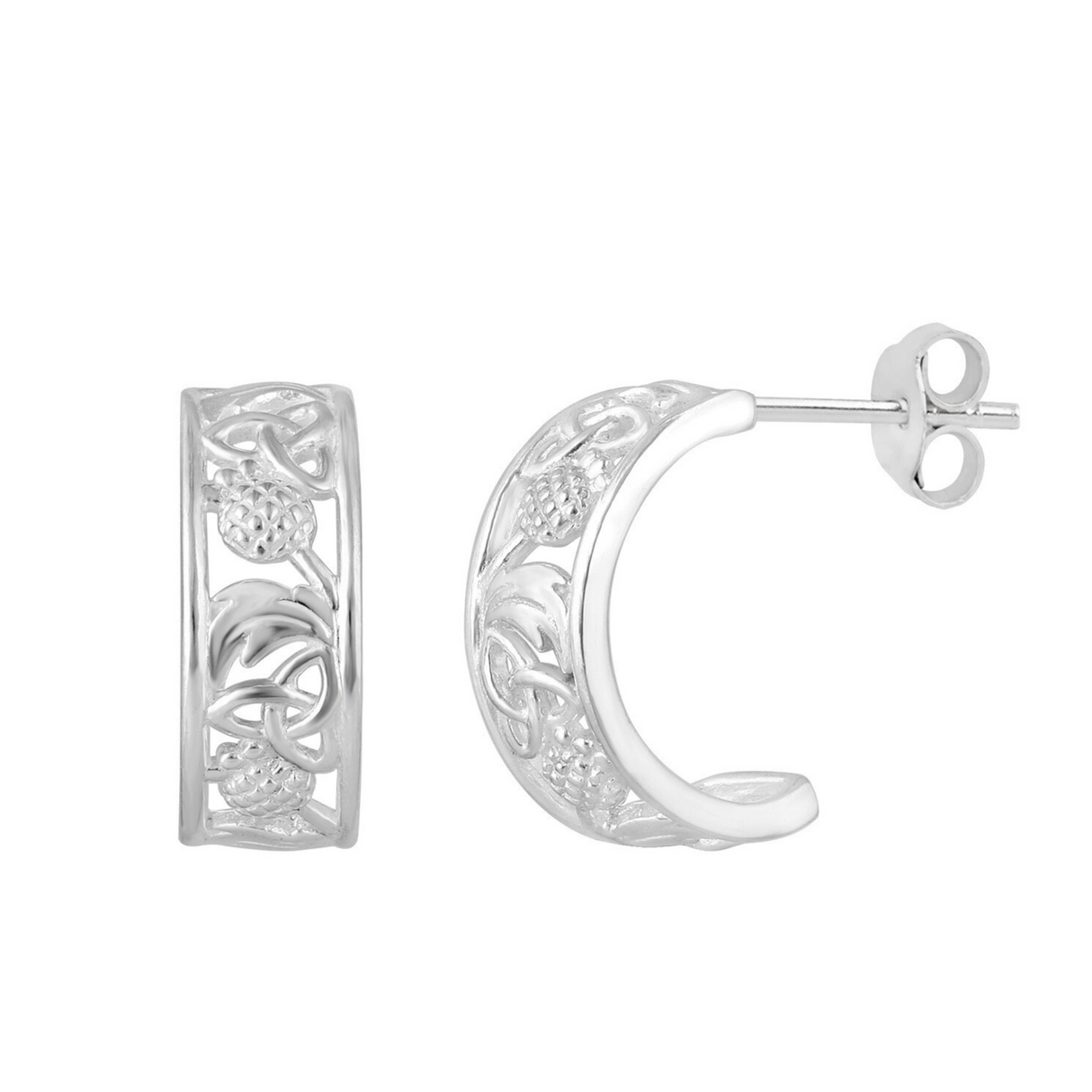 Thistle Hoop Stud Earrings (Outlander Inspired)