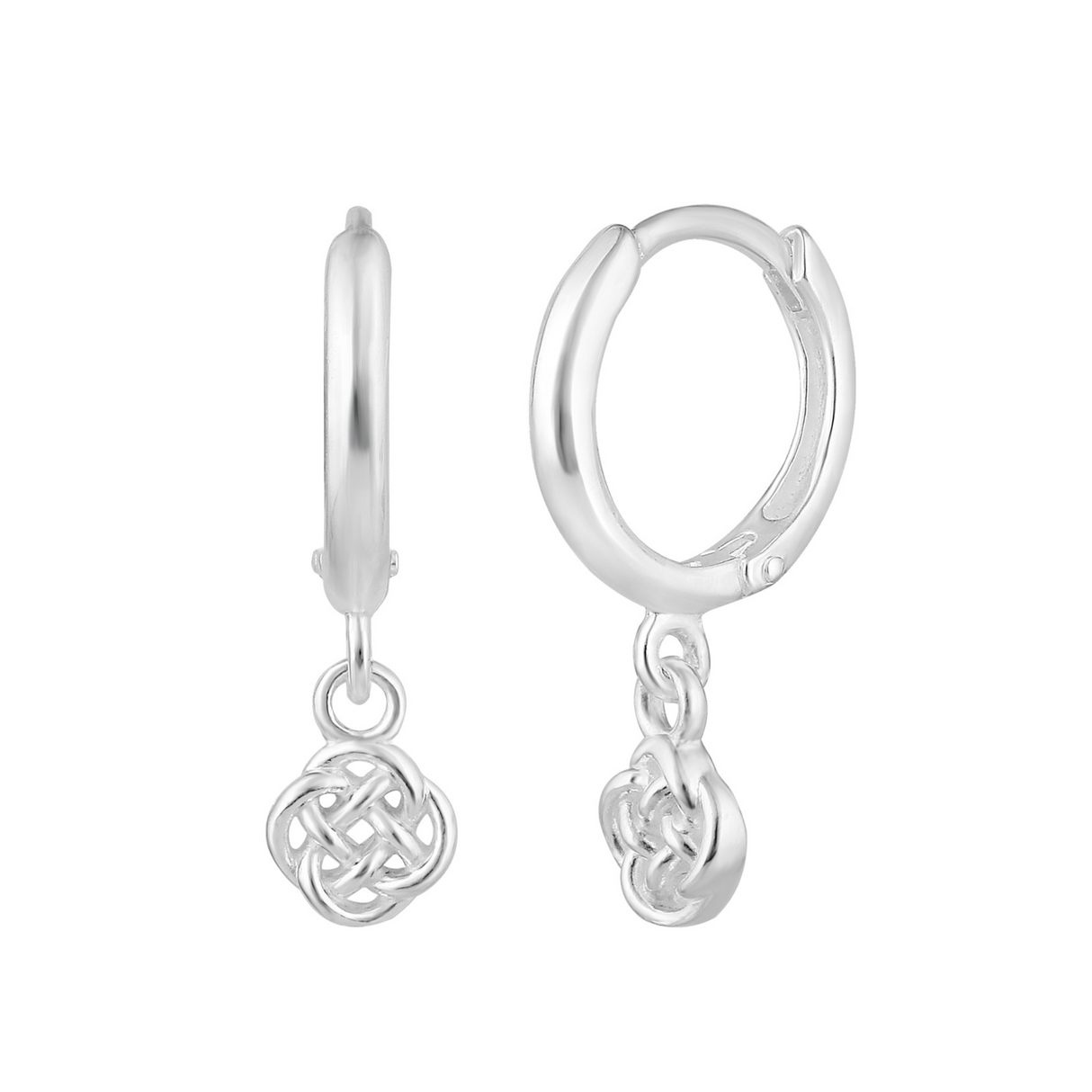 Celtic Four Loop Knot Huggie Hoop Earrings
