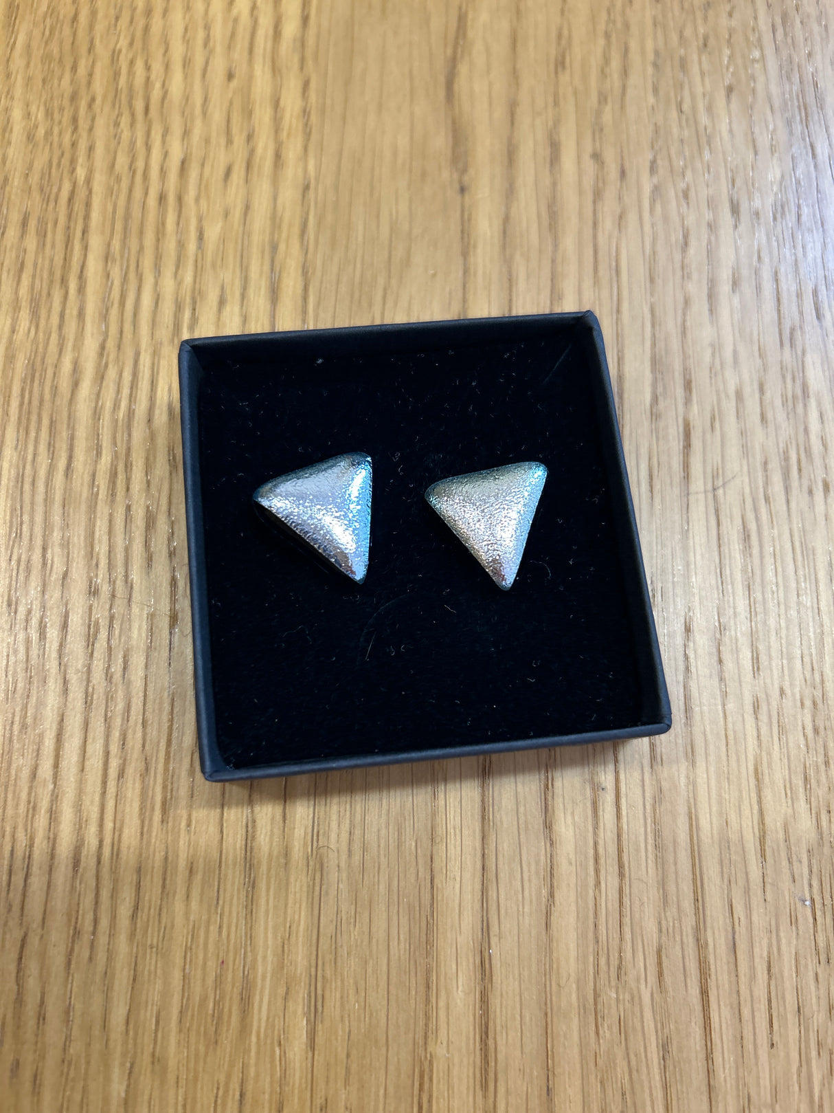 Triangle Stud Dichroic Earrings