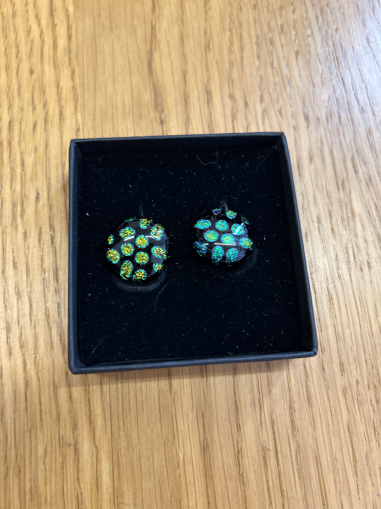 Square Clip Dichroic Earrings