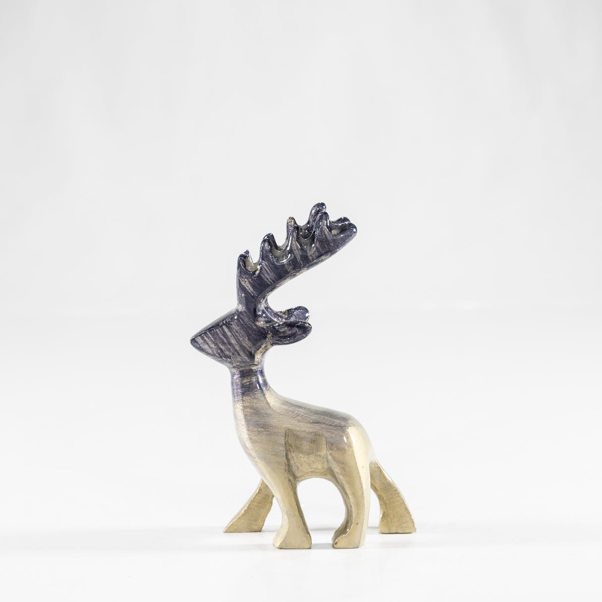 Medium Brushed Silver Aluminium Stag (11cm)