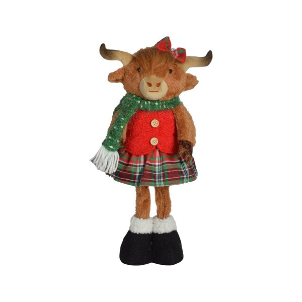 Highland Cow Girl Standing Plush 43cm