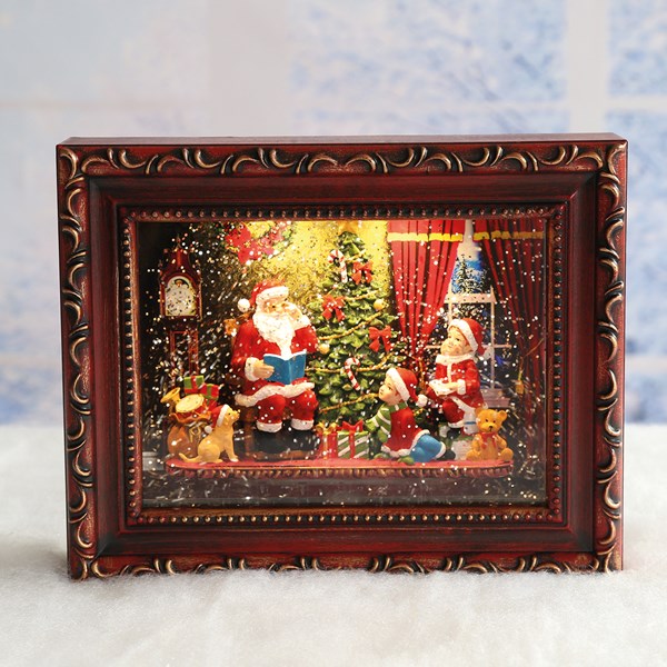 Santa Scene 3D Picture Frame Sparkle Spinner 24.5cm