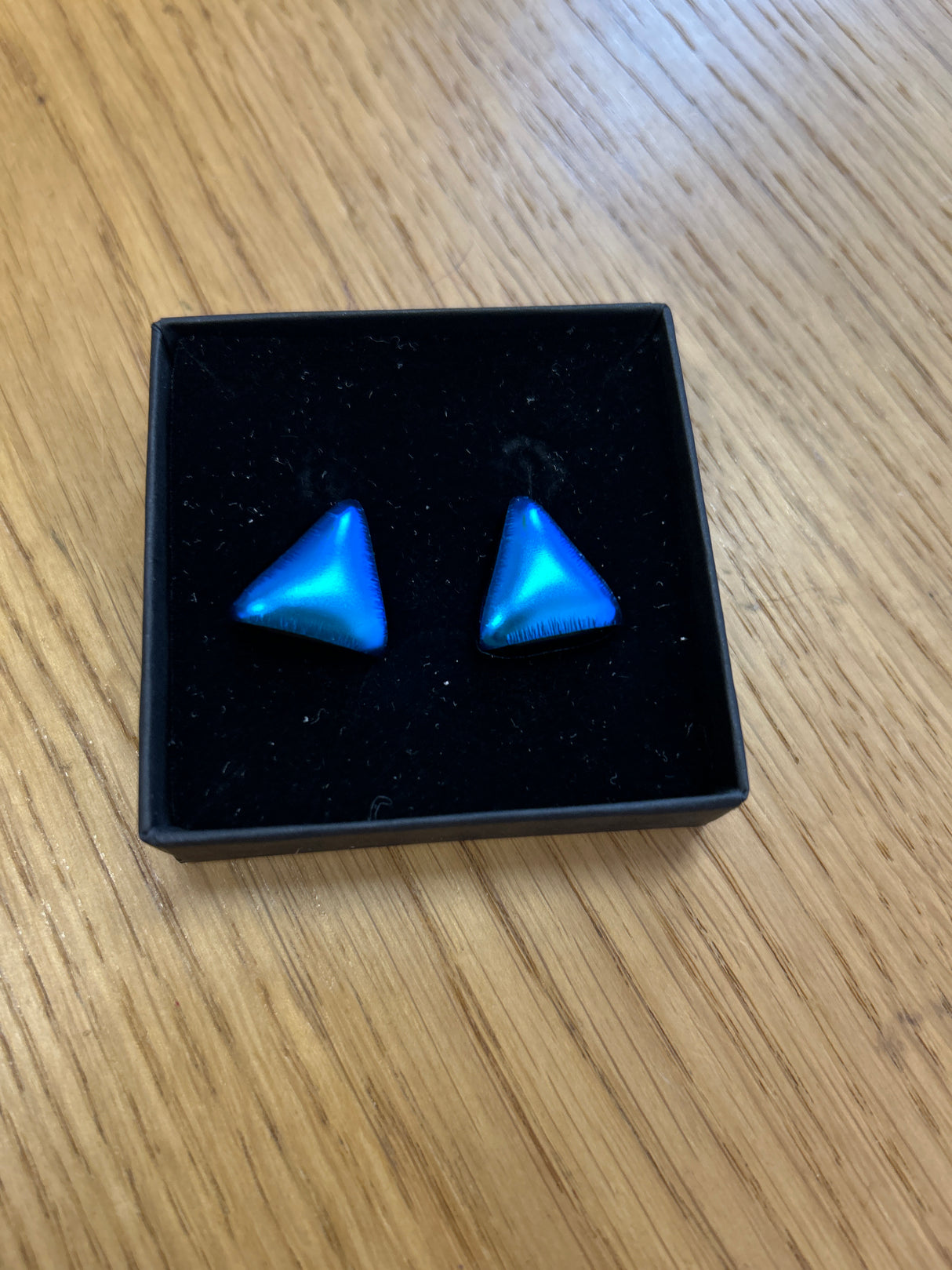 Triangle Stud Dichroic Earrings