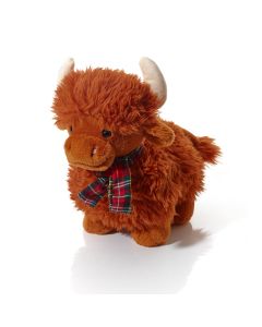 Dougal Highland Cow With Tartan Scarf 30cm Soft Toy