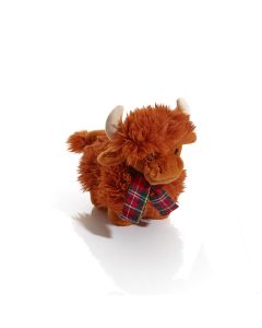 Dougal Highland Cow With Tartan Scarf 16cm Soft Toy