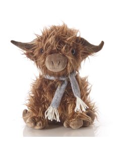 Dougal Highland Cow with scarf Door Stop