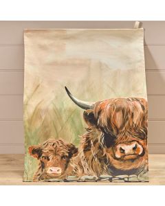 Dougal Highland Cow Cotton Tea Towel