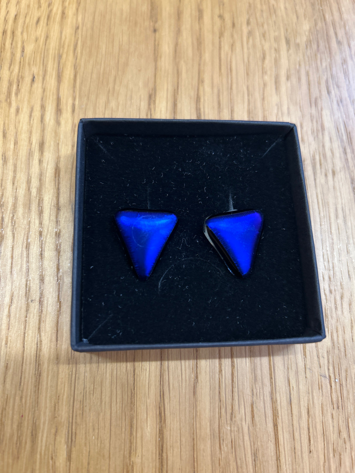 Triangle Clip Dichroic Earrings