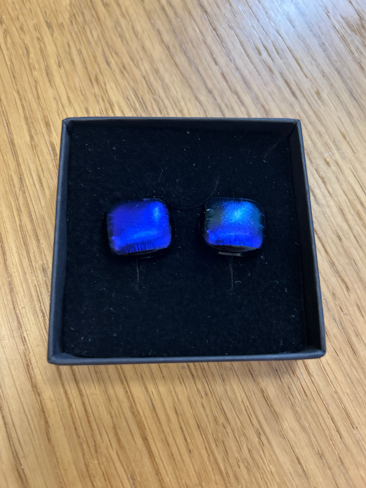 Square Clip Dichroic Earrings