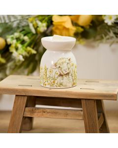 Lamb With Flowers Ceramic Burner