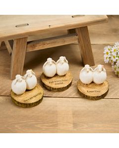 Sheep Couple on Bark Ornament