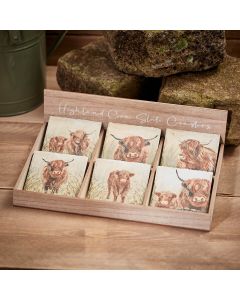 Dougal Highland Cow Slate Coaster (6 Designs)