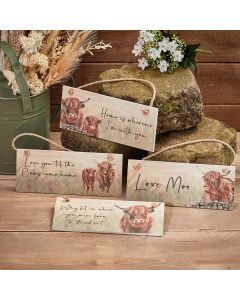 Dougal Highland Cow Slate Plaque (4 designs)
