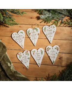Evergreen Forest Ceramic Heart Hanger With Raised 3D Detail