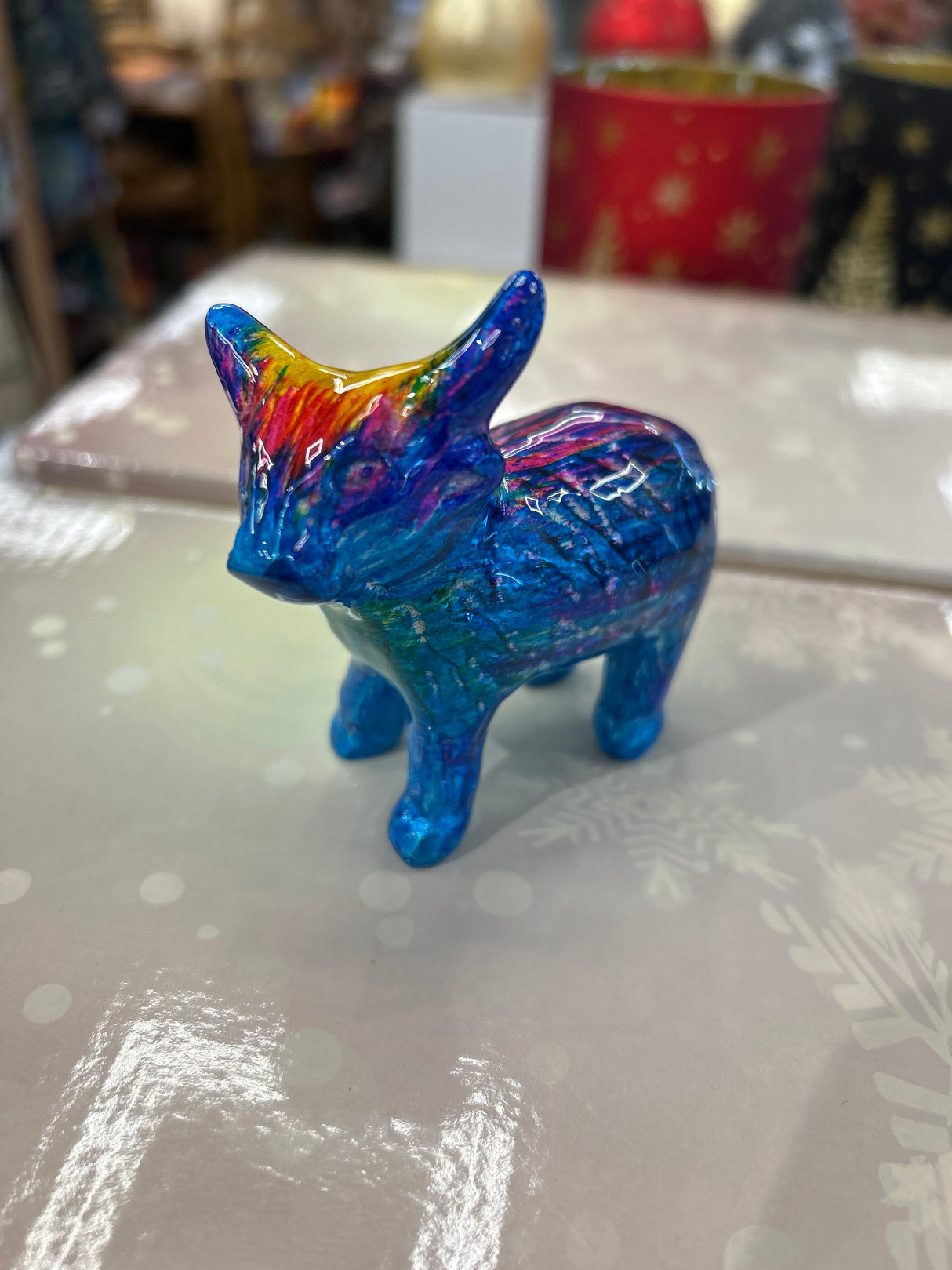Medium Rainbow Aluminium Highland Cow (6cm)
