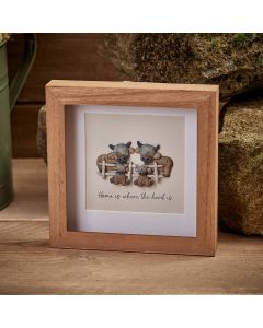 Dougal Highland Cow Herd Framed Resin Pebble Picture