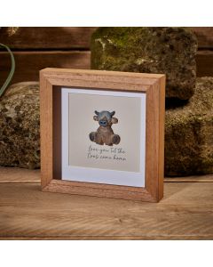 Dougal Highland Cow Coos Framed Resin Pebble Picture