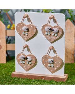 Sheep Heart Wooden with Resin Pebble Hanger