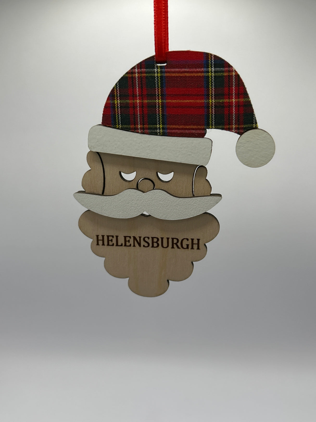Santa Head Helensburgh Decoration in Royal Check