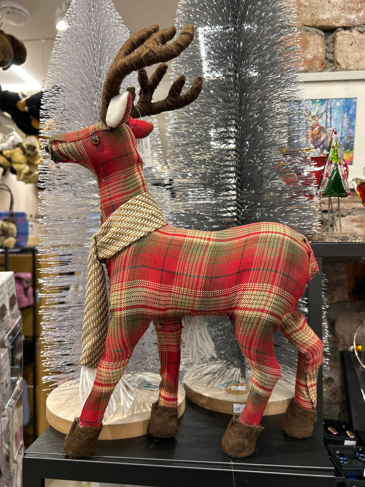 Large Red Tartan Stag (48cm)