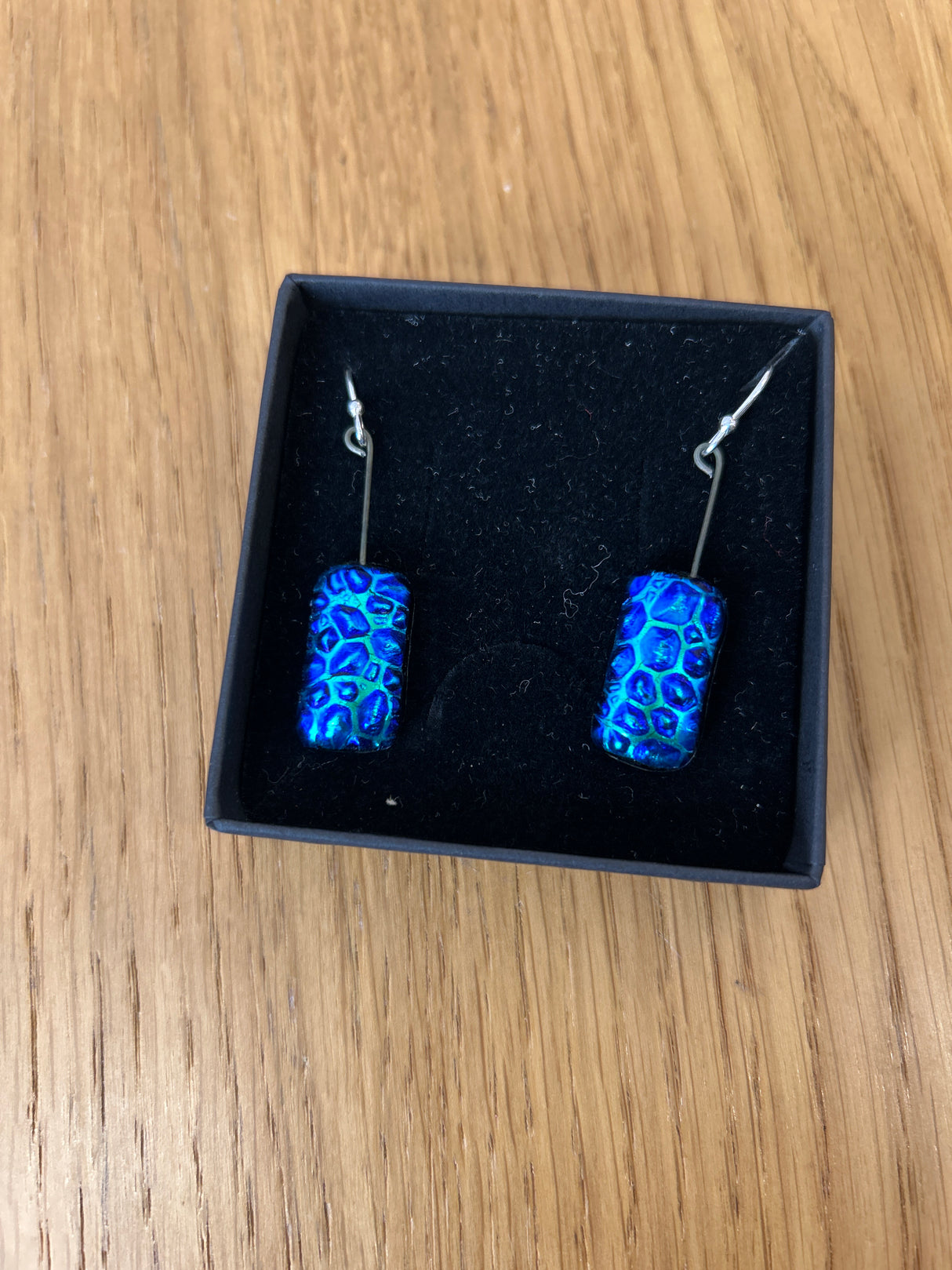 Rectangle Hanging Dichroic Earrings