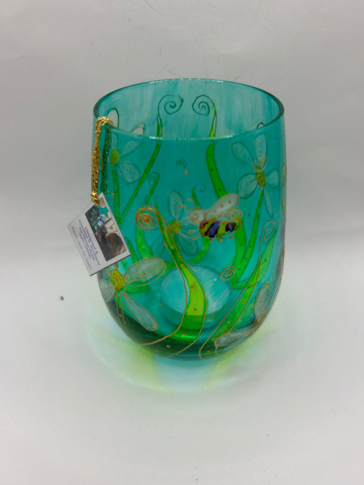 Bee happy Daisies Teardrop Candle Lamp