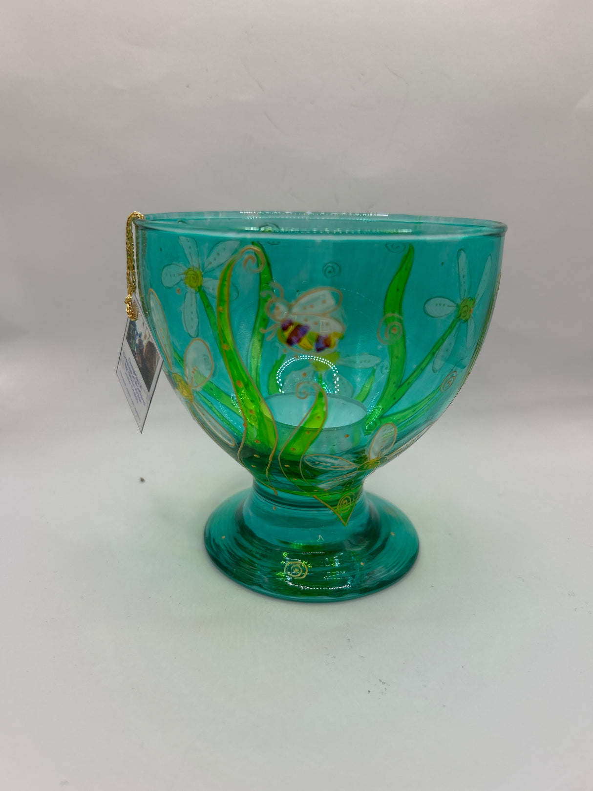 Bee happy Daisies Large Chalice Candle Lamp