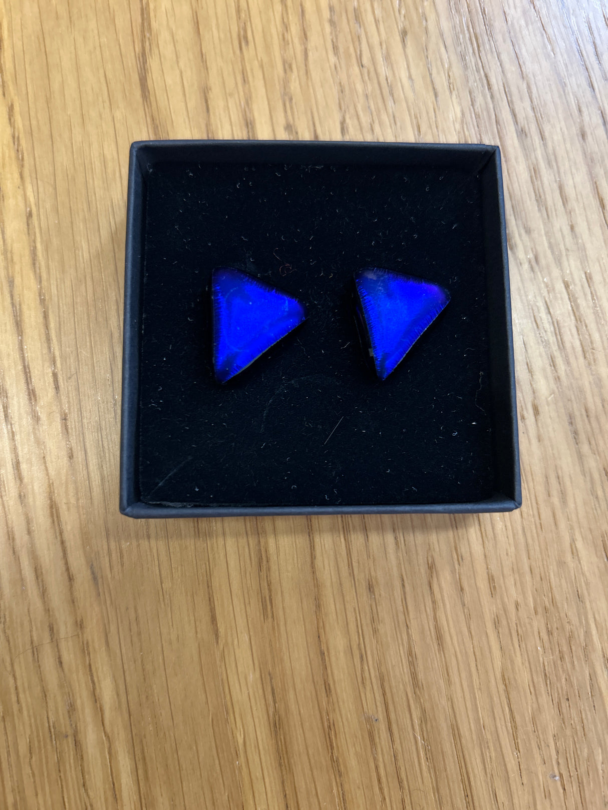 Triangle Stud Dichroic Earrings