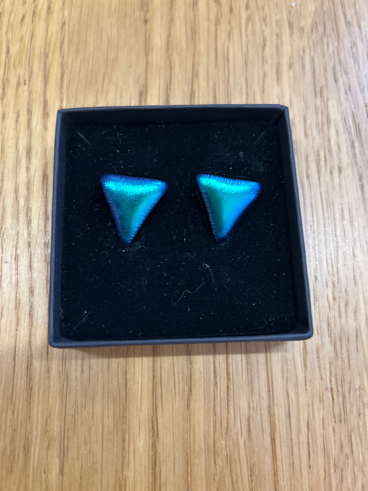 Triangle Clip Dichroic Earrings