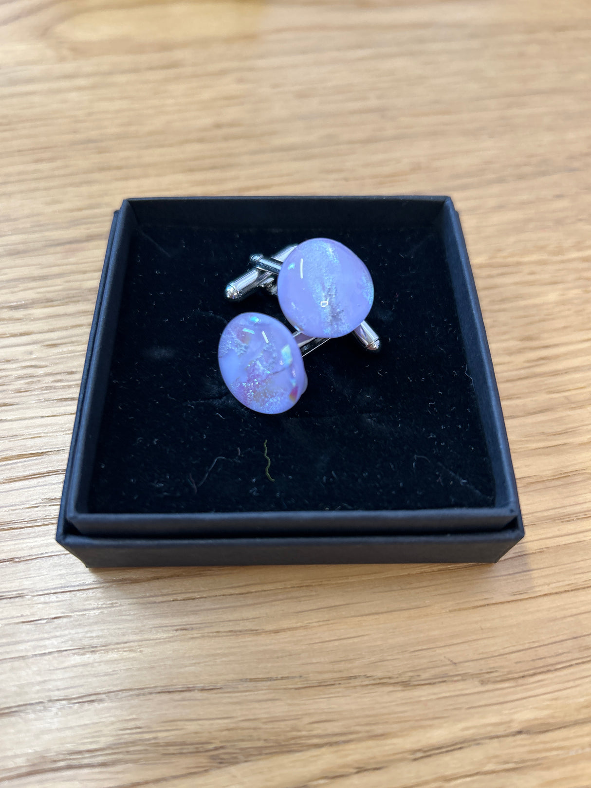 Lilac Glass Stone Cufflink