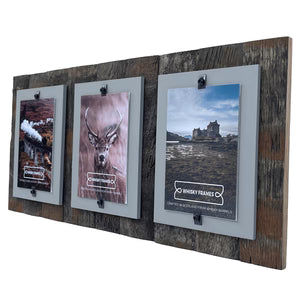 Kiln Triple Whisky Barrel Frame (3 x 4” x 6” picture sizes)