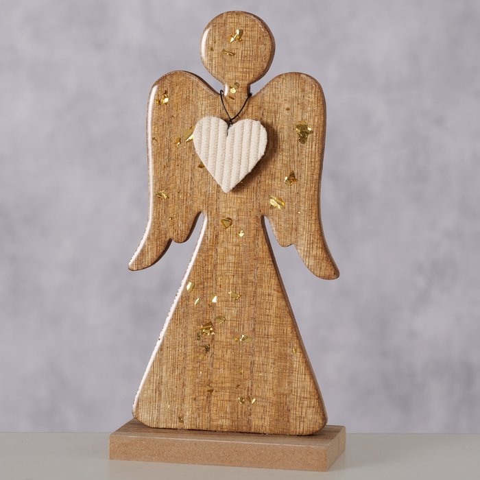 “Miranis” Small Pine Angel With Heart (17cm Tall)