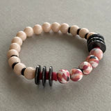 Peach, Red & Black Bracelet