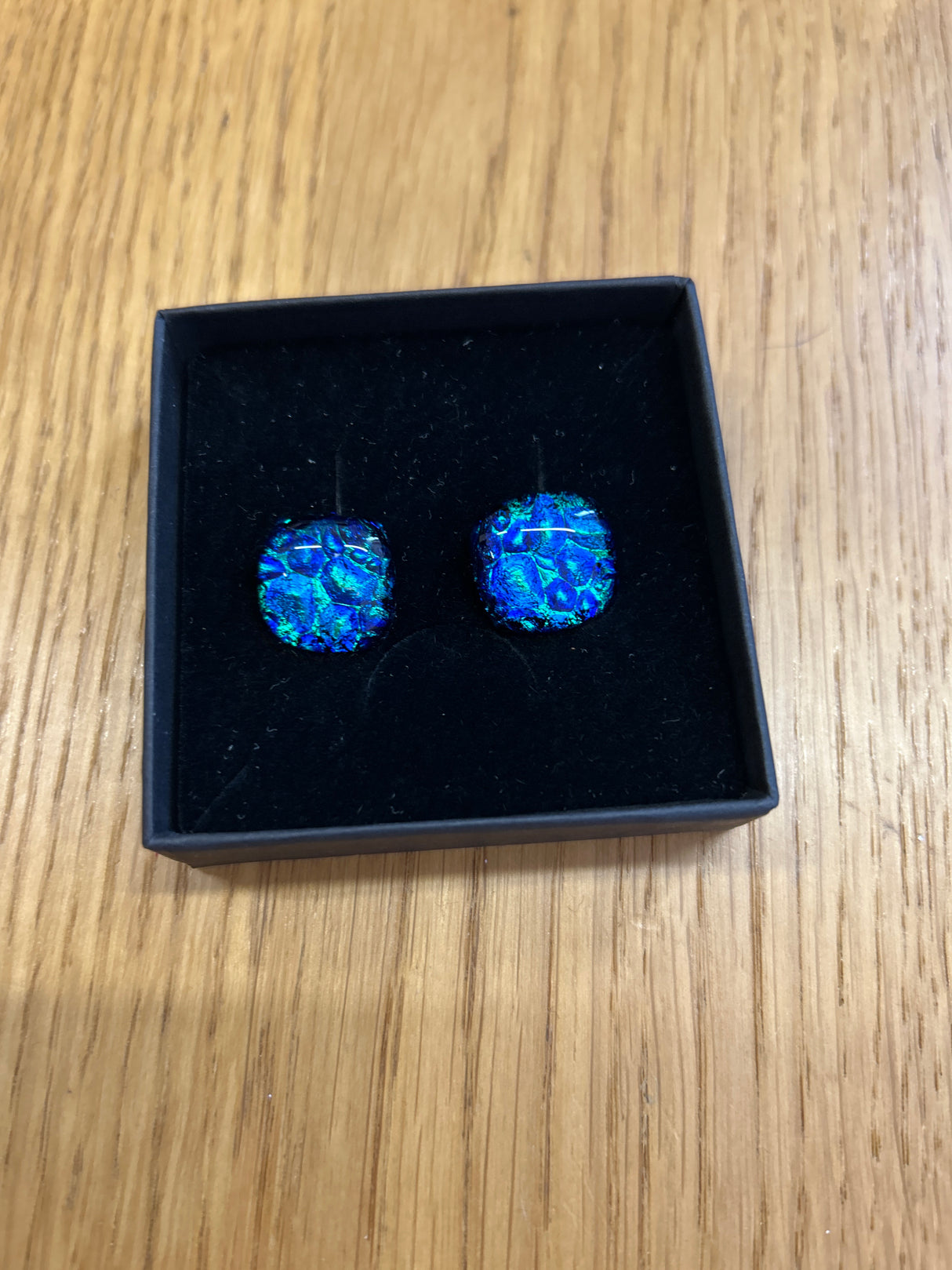 Square Clip Dichroic Earrings