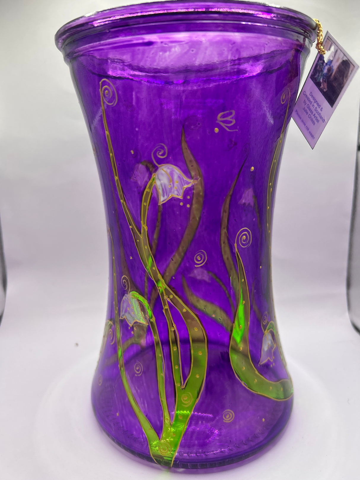 Purple Whitebells Large Waisted Vase