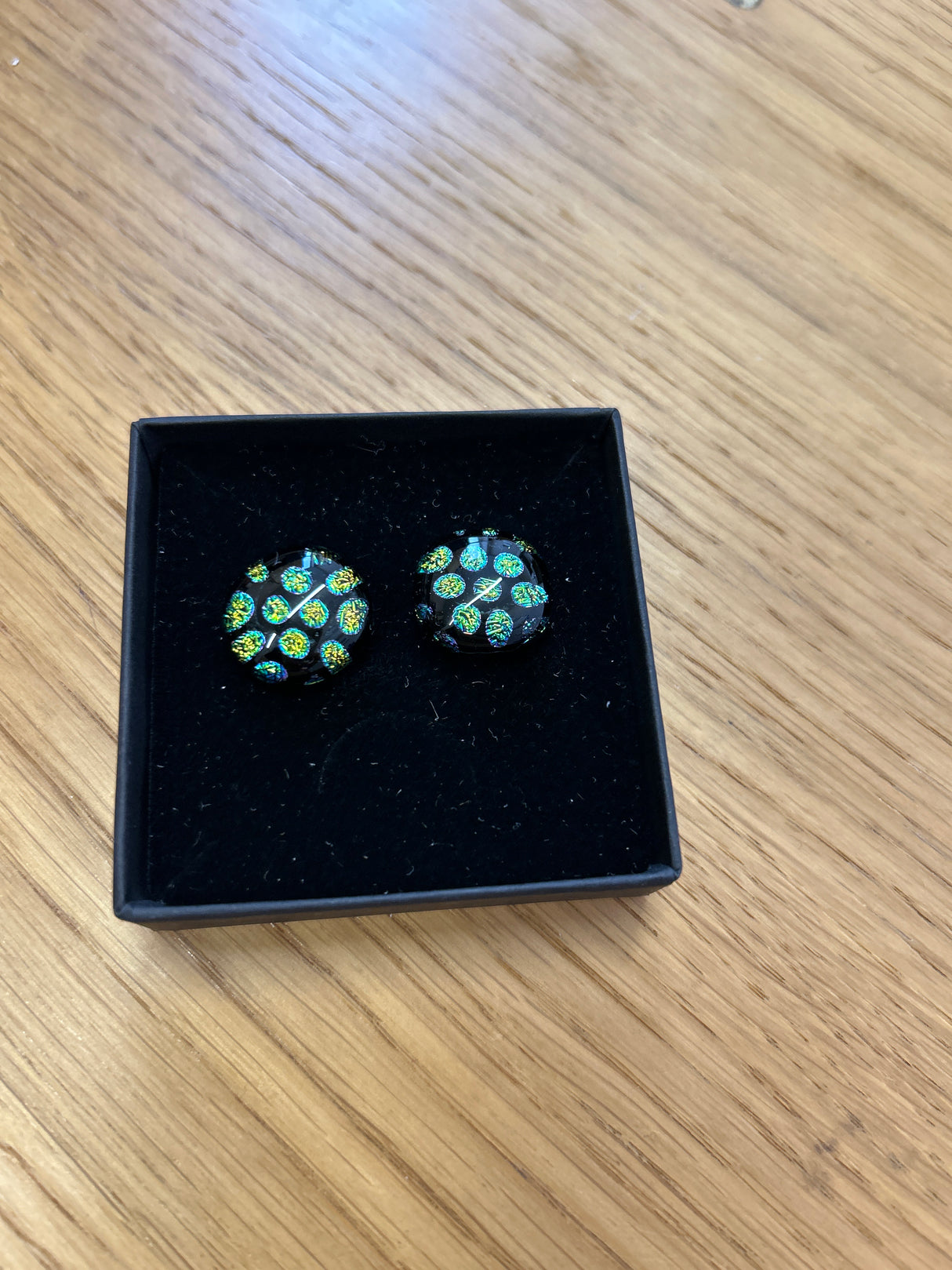 Square Stud Dichroic Earrings