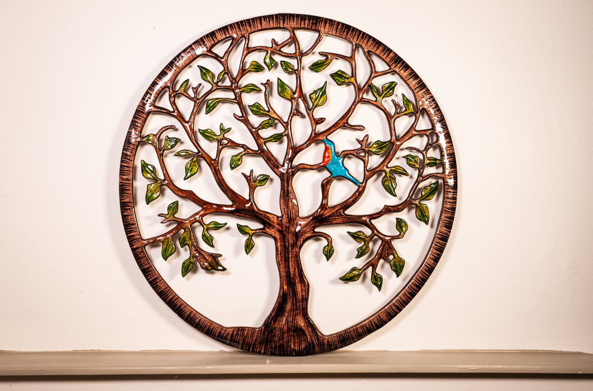 Bird Tree of Life Aluminium Decoration (40cm)
