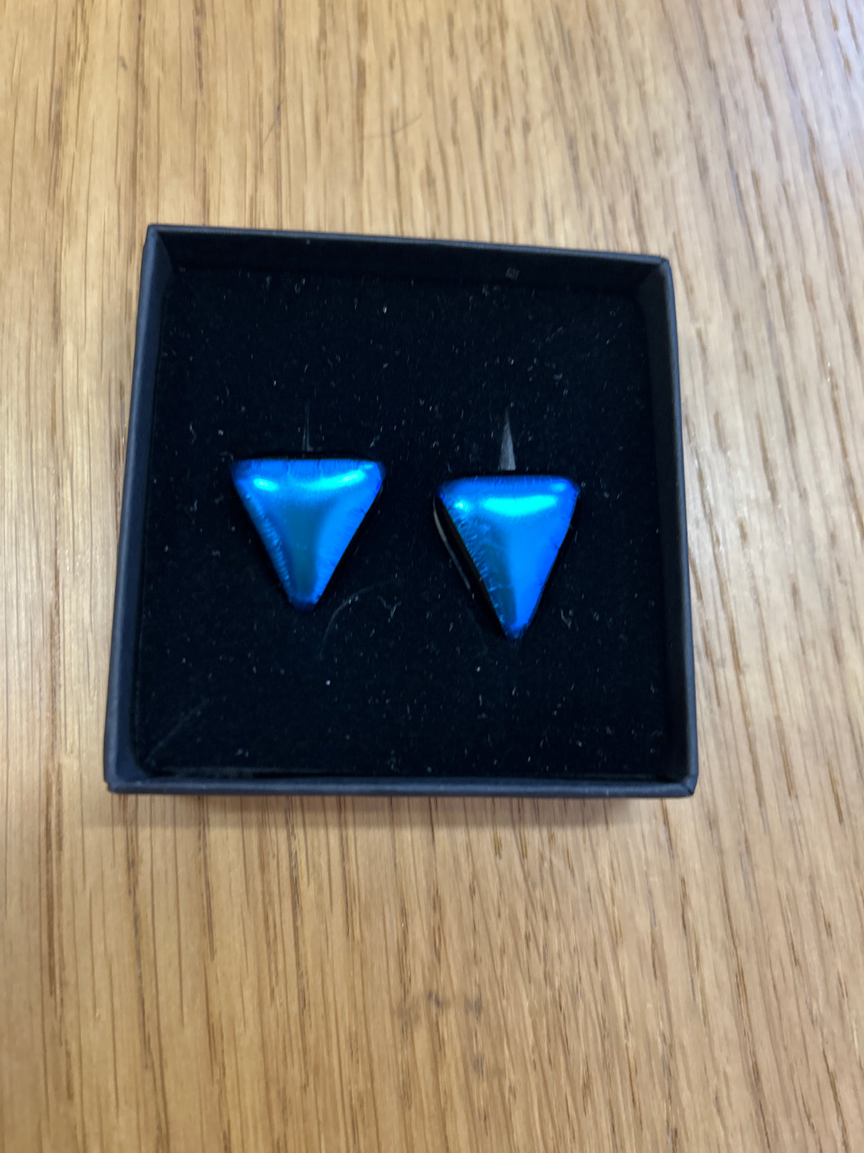 Triangle Clip Dichroic Earrings