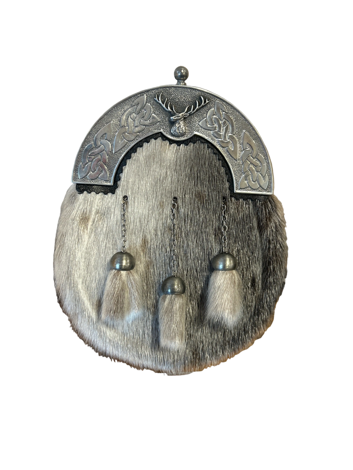 Stag Bulldog Pewter Cantle Dress Sporran