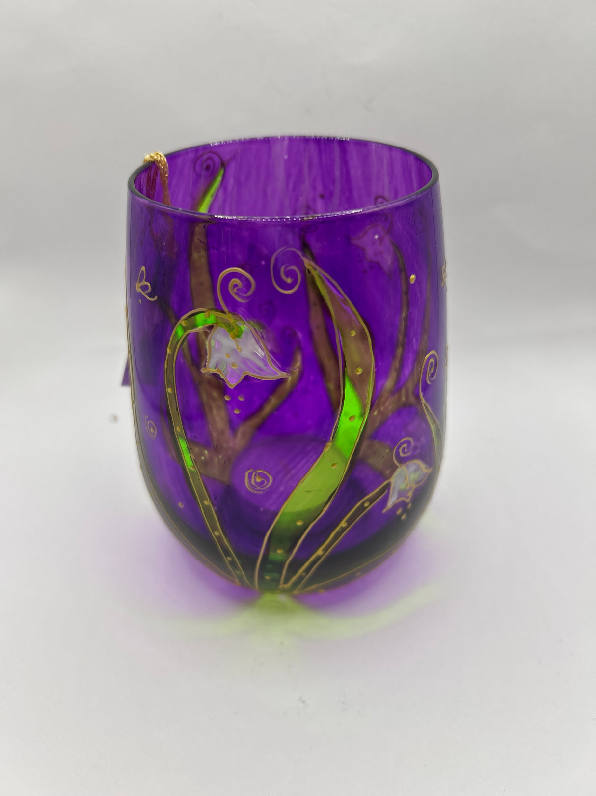 Purple Whitebells Teardrop Candle Lamp