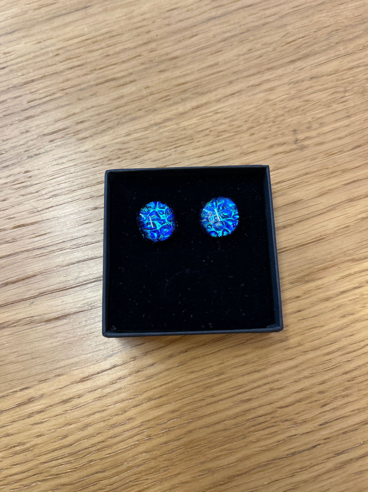 Square Stud Dichroic Earrings